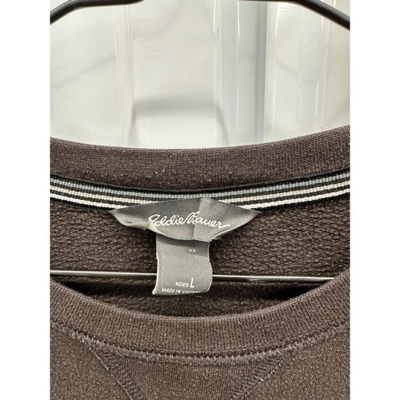 Vintage Eddie Bauer Classic Logo Brown Minimalist Sweatshirt Size XL - Picture 4 of 5